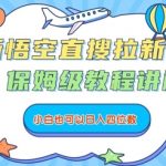 最新悟空直搜拉新玩法，保姆级教程讲解，小白也可以日入四位数