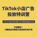 TikTok小店广告投放特训营，6天破局计划专治各种“投不动”，教你经过月销百万验证的实战干货