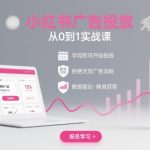 小红书广告投放从0到1的实战课，学完即可开始投放，拒绝无效广告消耗
