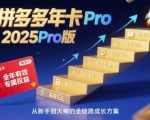 拼多多年卡2025Pro版，五大板块从认知到基础、从推广到活动、从活动到玩法