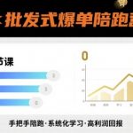 批发式爆单陪跑营，20节课带你实现批发式爆单，带你经松月入过W