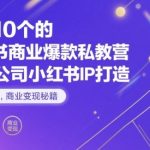 月入10个的小红书商业爆款私教营，一人公司小红书IP打造，爆款笔记，商业变现秘籍