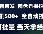 2025最新九月网盘自撸拉新，全自动运行，解放双手，日入5张+，小白可玩，批量操作【揭秘】
