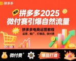 拼多多2025微付赛引爆自然流量，拼多多电商运营教程，运营、推广、打爆品、微付费