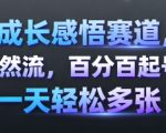 成长感悟赛道，纯自然流，百分百起号率 一天轻松多张