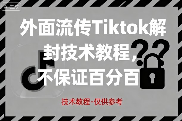 外面流传Tiktok解封技术教程,不保证百分百,具体自测