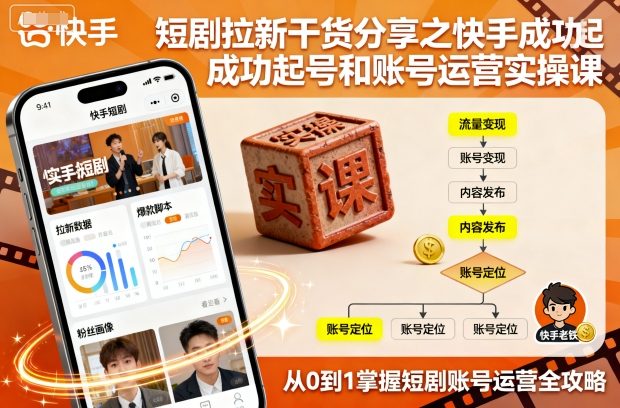 短剧拉新干货分享[/erphpdown]之快手成功起号和账号运营实操课