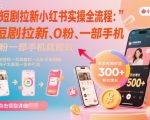 短剧拉新小红书实操全流程，0粉一部手机就可以做，详细教程