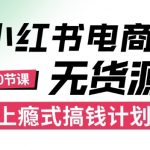 小红书无货源电商课程，上瘾式搞钱计划，不论月薪3k还是3W都应该学的賺钱技巧