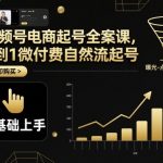 视频号电商起号全案课，0到1微付费自然流起号