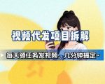 新手副业首选！视频代发接单，领任务发视频，长期稳定不费劲儿