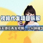 新手副业首选！视频代发接单，领任务发视频，长期稳定不费劲儿