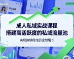 成人私域实战课程，搭建高活跃度的私域流量池，实现持续稳定的业绩增长