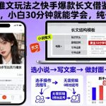 小说推文玩法之快手爆款长文借鉴起号实操，小白30分钟就能学会，纯干货