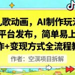 儿歌动画，AI制作玩法，多平台发布，简单易上手，制作+变现方式全流程教程