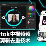 Tiktok中视频纯搬运剪辑去重技术，外来技术，自行测试