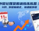 外贸社媒获客训练营11月，外贸新模式，快速做外贸
