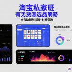 淘宝私家班，有无货源选品策略，高成功率爆款全流程打法，全店动销与淘短+付费引流