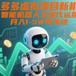 拼多多虚拟项目新机遇：智能机器人全程代运营，月入1-5W可落地【揭秘】