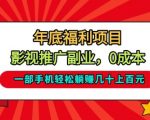年底福利项目，影视推广副业，一部手机轻松躺入几十上百【揭秘】