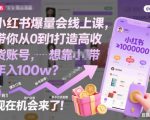 小红书爆量会线上课，带你从0到1打造高收益带货账号，想靠小红书带货年入100w？现在机会来了！
