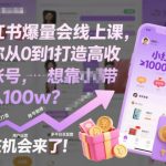 小红书爆量会线上课，带你从0到1打造高收益带货账号，想靠小红书带货年入100w？现在机会来了！