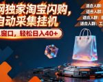 全网独家淘宝闪购，全自动采集，操作简单无脑，单人窗口轻松日入40+【揭秘】