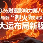 2026财富影响力第八期，以《易经》智慧洞见未来，借“离火”大运布局新程
