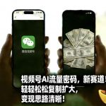 视频号AI流量密码新赛道，轻轻松松复制扩大，变现思路清晰