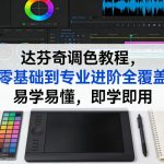 达芬奇调色教程，从零基础到专业进阶全覆盖，易学易懂，即学即用