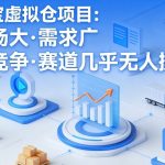 淘宝虚拟仓项目，市场大，需求广，零竞争，赛道几乎没人操作