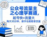 公众号流量主之心理学赛道，起号快+流量大，每天30分钟，新手也能稳拿流量！