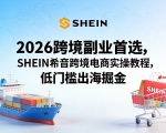 2026跨境副业首选，SHEIN希音跨境电商实操教程，低门槛出海掘金