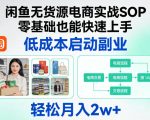闲鱼无货源电商实战SOP，零基础也能快速上手，低成本启动副业，轻松月入2w+