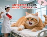 AI制作橘猫打针反差视频教学，轻松学会，一条作品涨粉上千+