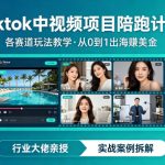 某大佬的Tiktok中视频项目陪跑，涵盖TK各个赛道玩法教学，从0到1出海賺美金