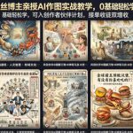 抖音17W粉丝博主亲授AI作图实战教学，0基础轻松学，可入创作者伙伴计划，接单收徒双增收