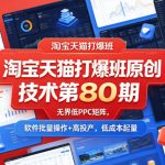淘宝天猫打爆班原创技术第80期，无界低PPC矩阵，软件批量操作+高投产，低成本起量