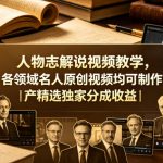 人物志解说视频教学，各领域名人原创视频均可制作丨精选独家分成收益