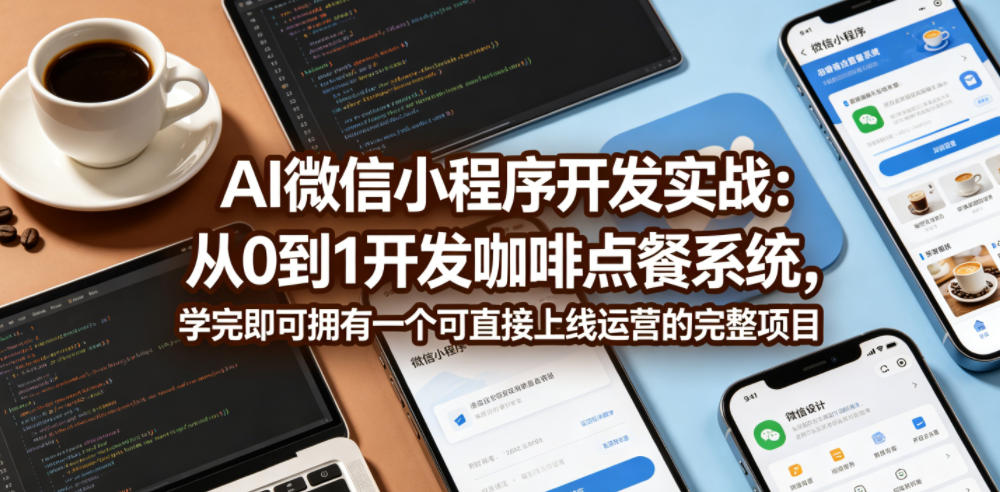 AI微信小程序开发实战：从0到1开发咖啡点餐系统，学完即可拥有一个可直接上线运营的完整项目