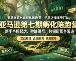 亚马逊第七期孵化陪跑营｜千单店铺实战打法，新手合规起店、避坑选品、数据运营全落地