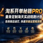 淘系开单秘籍PRO，量身定制淘天实战陪跑计划，告别做店迷茫、快速突破运营瓶颈期（2026年6月11）
