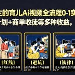 抖音某博主的育儿Ai视频全流程0-1实操，伙伴计划+分成计划+商单收徒等多种收益，日入300+