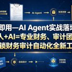 学完即用—AI Agent实战落地课：一人+AI=专业财务、审计团队，解锁财务审计自动化全新工作模式