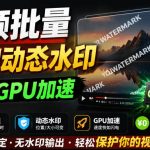 批量视频添加动态水印！Windows纯本地运行，支持GPU加速，完全免费，视频防搬运工具水印工坊，可以批量