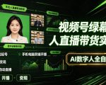 视频号绿幕半无人直播带货实战课｜0基础不露脸起号、手机电脑双端开播、矩阵多平台变现、AI数字人全自动直播