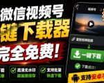 手机端也可下载微信视频号了？完全免费使用，一键解析视频号原视频和封面视频号下载助手v1.1