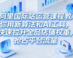 阿里国际站运营课程，教你用新算法和AI工具，快速拉升金品店铺权重，抢占平台流量（更新2026年08月）