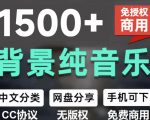 自费9.9元购买素材，1500首纯音乐免版权音乐包，中文分类，抖音快手自媒体音效素材资源