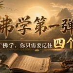 付费文章：佛学第一弹，关于佛学，你只需要记住四个字